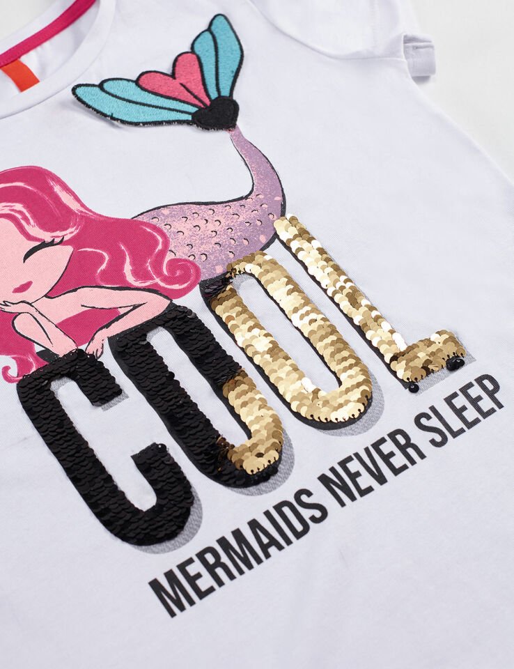 Cool Mermaid Kız Çocuk T-shirt Denim Şort Takım