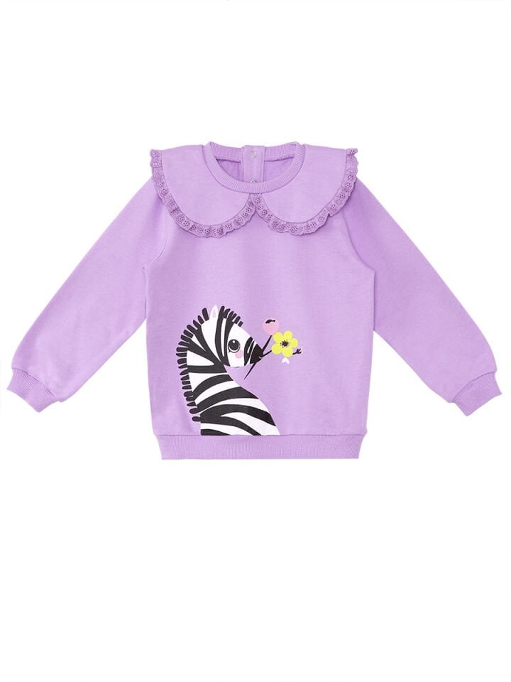 Zebra Kız Bebek Lila Sweatshirt