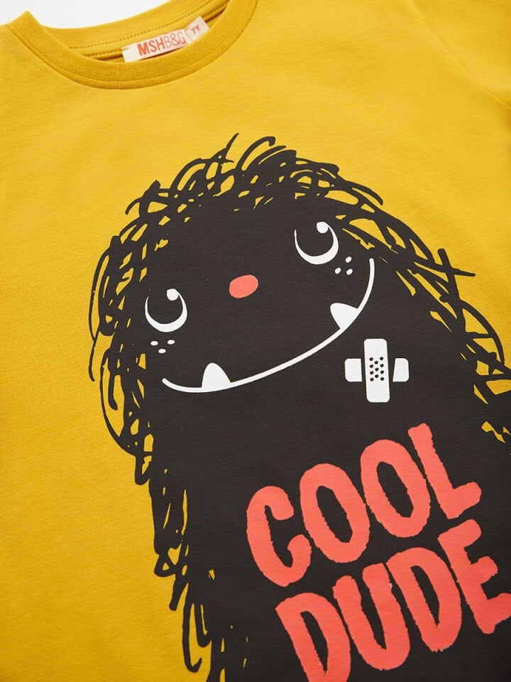 Cool Dude Erkek Çocuk T-shirt Pantolon Takım 2 Y - Gri, Hardal