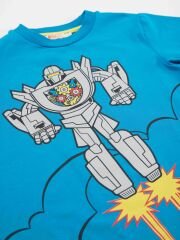 Robot Erkek Çocuk T-shirt Şort Takım 6 Y - Mavi, Gri