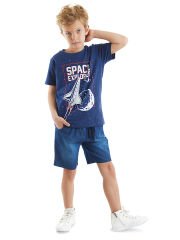 Space Erkek Çocuk T-shirt Denim Şort Takım 7 Y - Lacivert