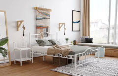 Bella Çift Kişilik Yatak Odası Ferforje Metal 140x190 140x200 150x200 160x200 180x200 Karyola 140x200 - Beyaz