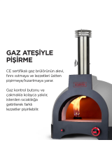 Hybrid 66 Gazlı Ve Odun Ateşli Taş Fırın - Gri - Pizza, Pide, Lahmacun, Ekmek, Güveç Taşfırını