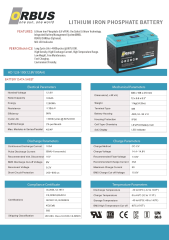 Orbus 12.8 V Volt 100 Amper Lityum Lifepo4 Akü