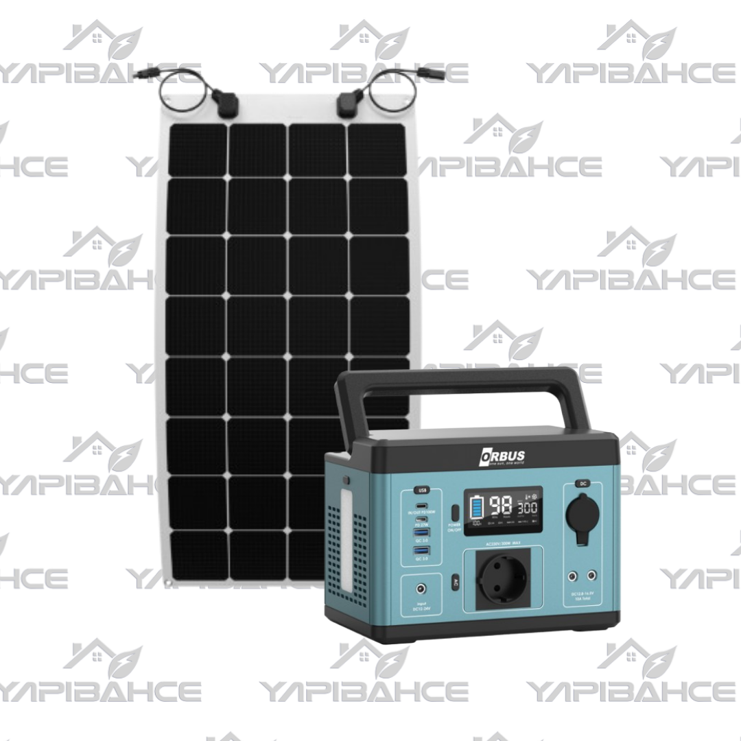 Yapı Solar Orbus 300 W Taşınabilir Güç Kaynağı Power Station 110WP Esnek Panel Paketi