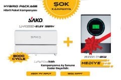 Sako Off-Grid Hibrit Paket 8 kW İnverter + 7 kWh Lityum Bataryalı