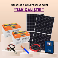 Yapı Solar 3 Kw Mppt Eco Bağ Evi Hazır Güneş Enerjisi Paketi Tak Çalıştır