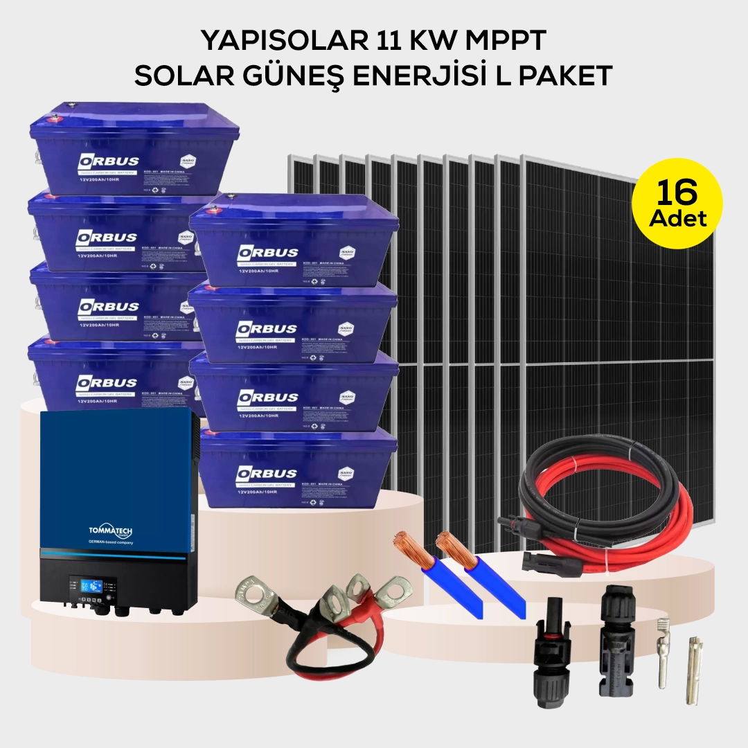 Yapısolar 11 Kw Mppt Solar Güneş Enerjisi L Paket