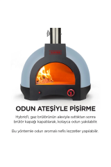 Hybrid 66 Gazlı Ve Odun Ateşli Taş Fırın - Mavi - Pizza, Pide, Lahmacun, Ekmek, Güveç Taşfırını