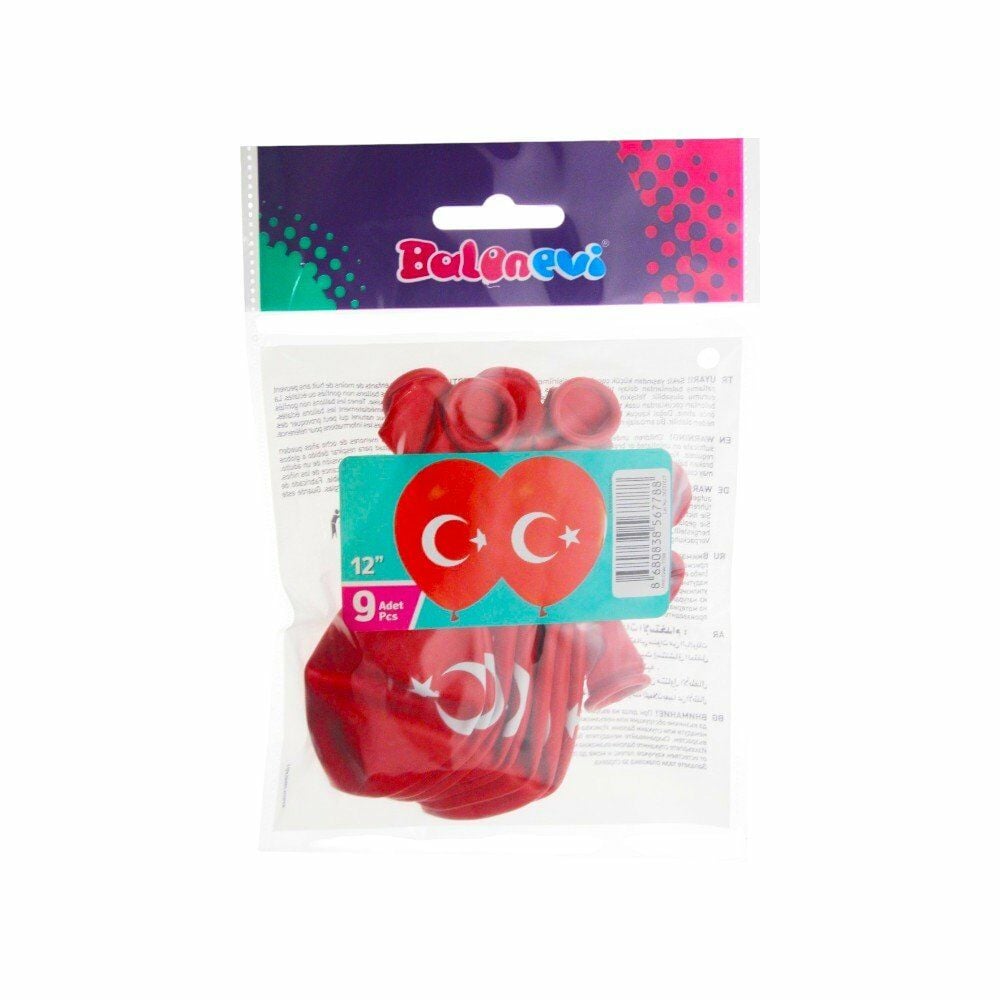 BALONEVİ 7788 AYYILDIZ  BASKILI 9 LU BALON