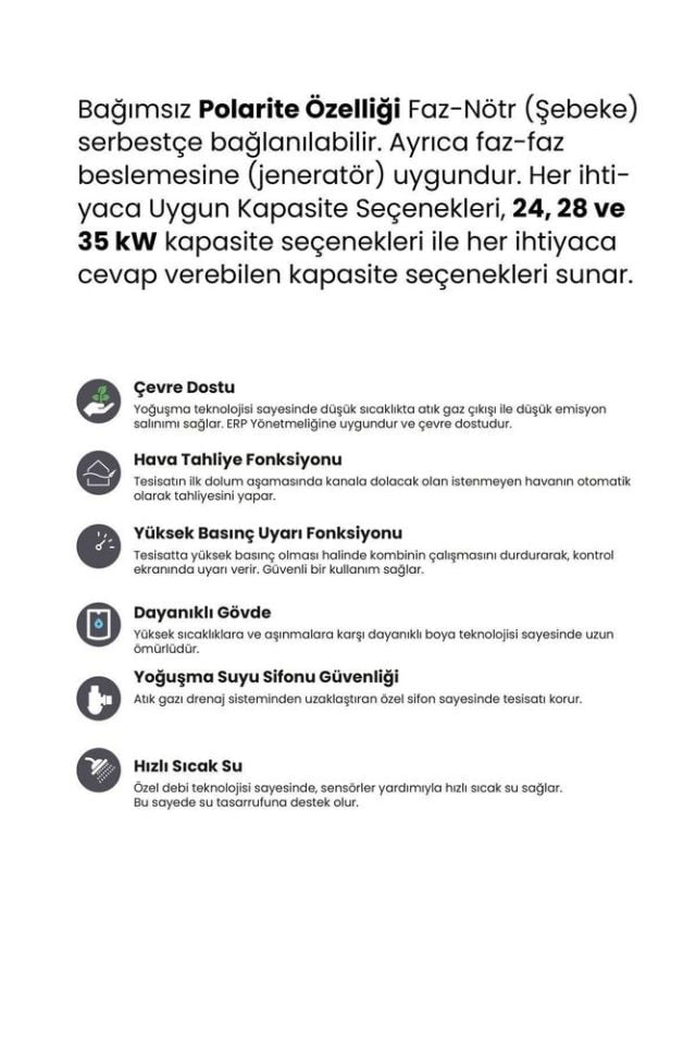 Sanica Kral Premix 24 20.640 Kcal/h Yoğuşmalı Kombi