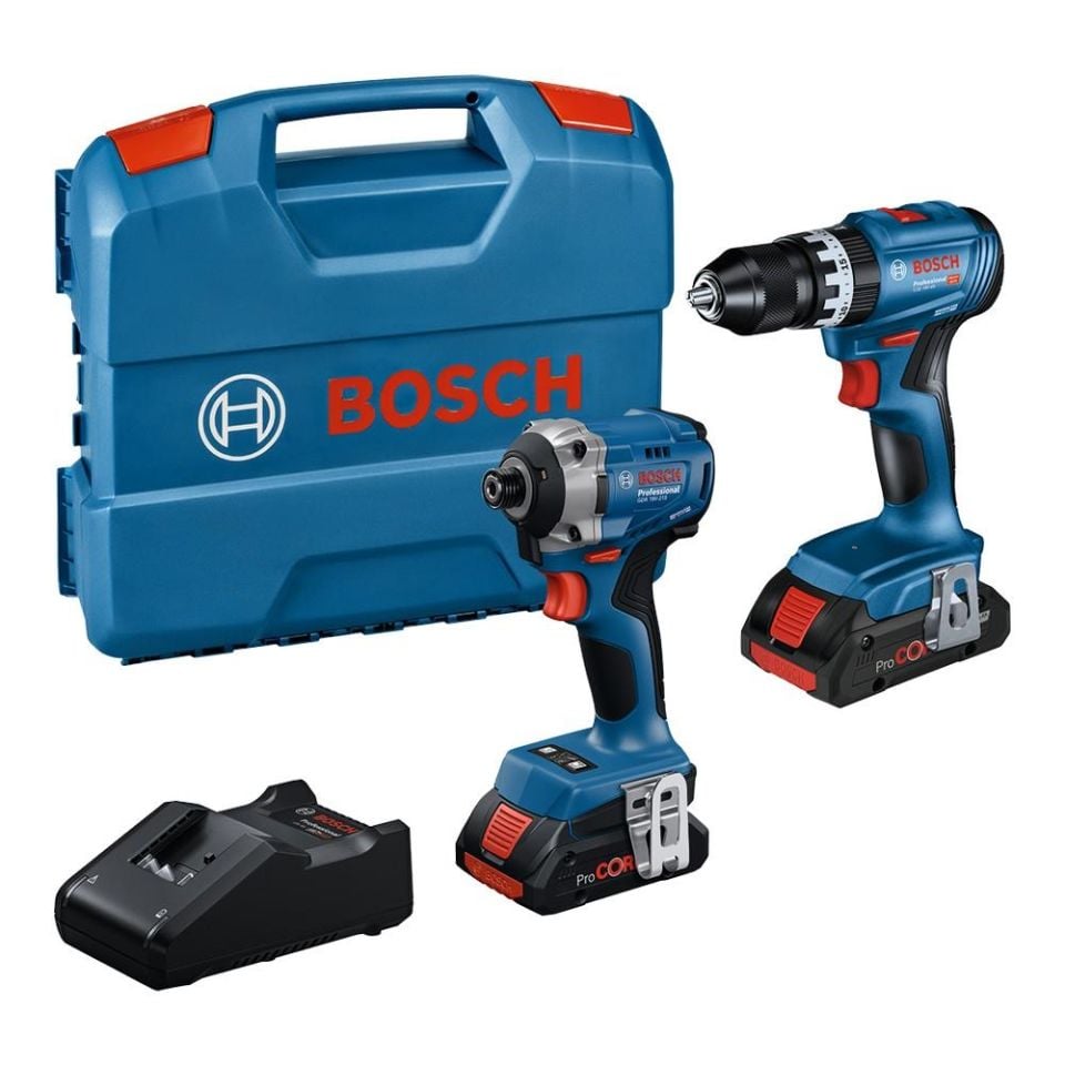 BOSCH GSB 18V-45 Akülü Matkap + GDR 18V-215 Akülü Vidalama Seti (2x4.0Ah) (0 615 A50 069)