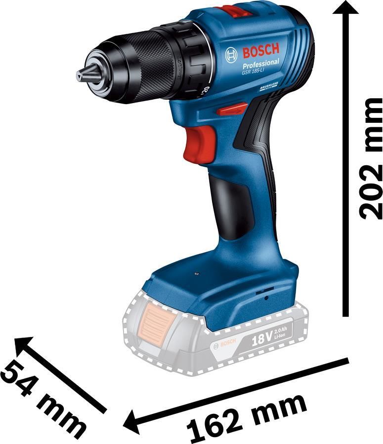 BOSCH GSR 185-Li Akülü Delme Vidalama (Akü Dahil Değildir.) (0 601 9K3 003)