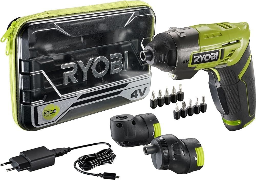 RYOBİ ERGO-A2 Akülü Tornavida Köşe + Ofset Başlık Seti (5133003409)