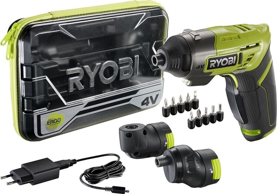 RYOBİ ERGO-A2 Akülü Tornavida Köşe + Ofset Başlık Seti (5133003409)