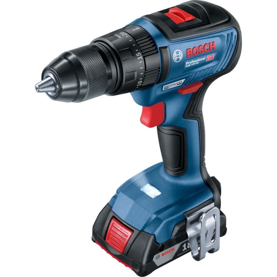 BOSCH GSB 18V-50 Akülü Darbeli Vidalama 2x2.0Ah (0 601 9H5 100)
