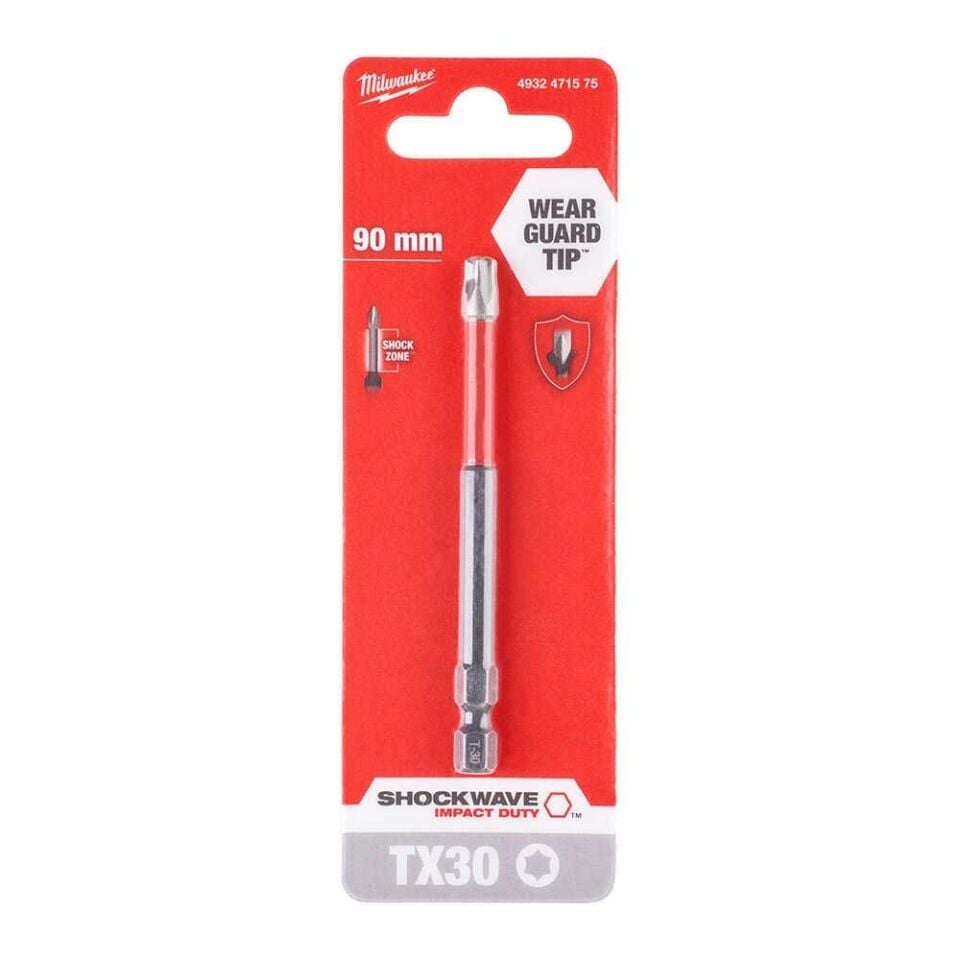 MİLWAUKEE Bits Uç Tx 30 90Mm 1Li Pkt Shockwave (4932471575)