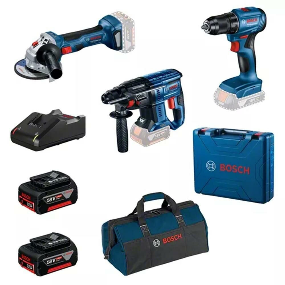 BOSCH GSR 185-Li + GWS 180-Li + GBH 180-Li 3'lü Set (0 615 990 N1Y)