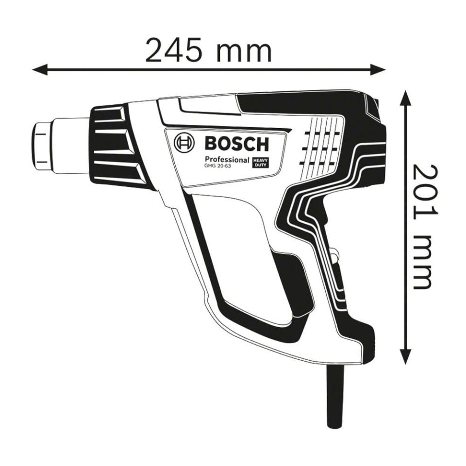 BOSCH GHG 20-63 Sıcak Hava Tabancası (0 601 2A6 200)