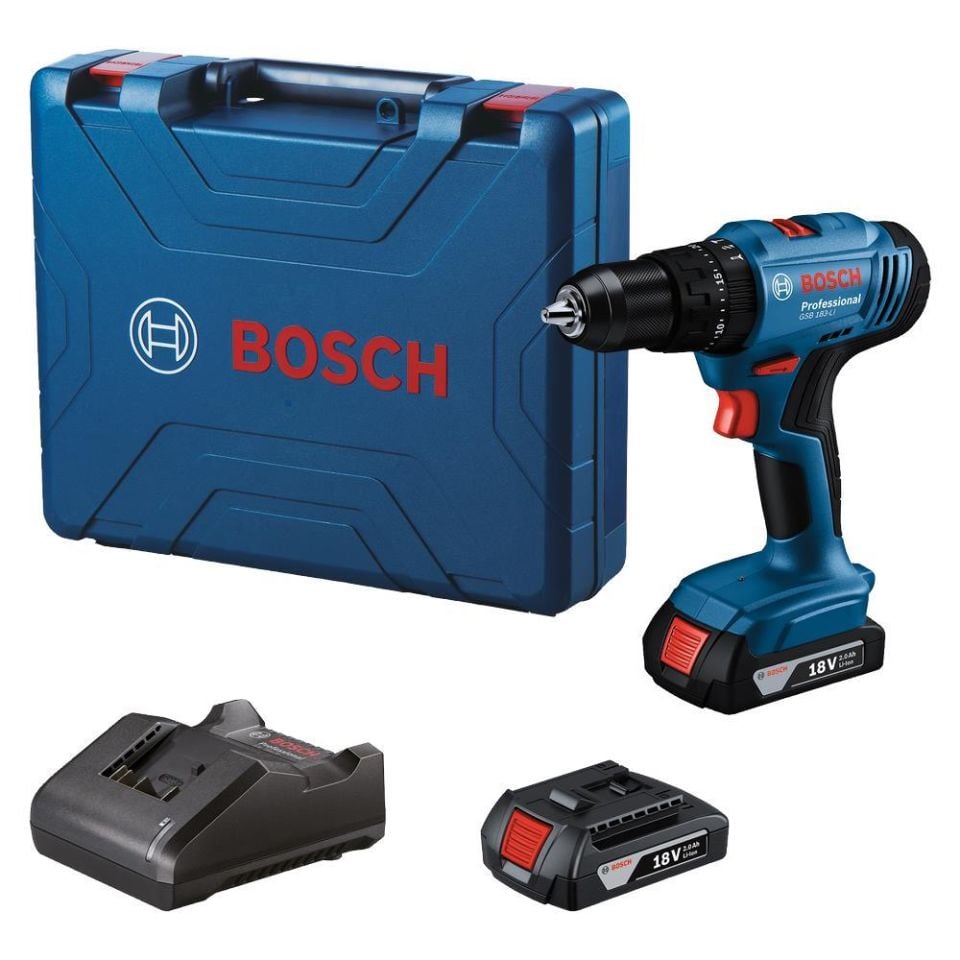 BOSCH GSB 183-Li Akülü Darbeli Vidalama Makinesi 2x2.0Ah (0 601 9K9 100)