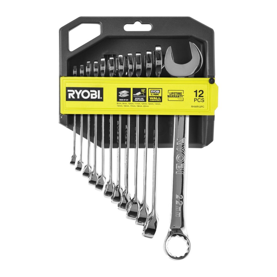 RYOBİ RHWR12PC 12 Parça Kombine Anahtar Seti (8-22Mm) (5132006066)