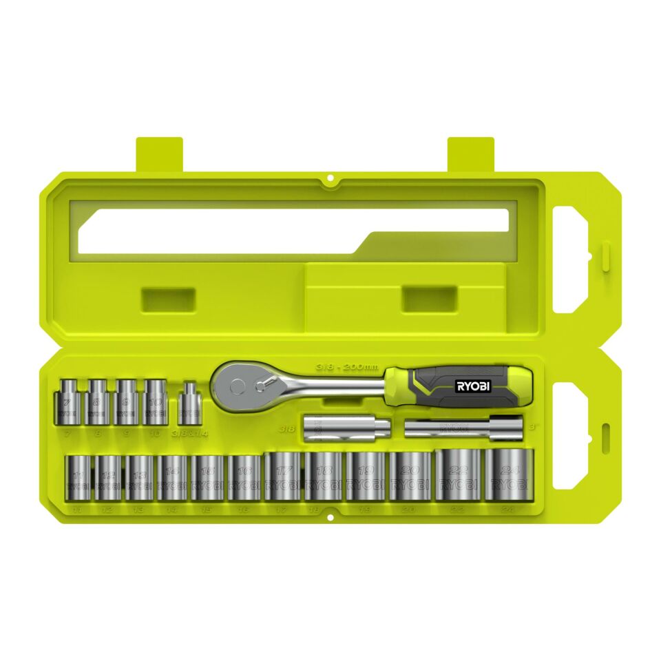 RYOBİ RHRS20PC Cırcırlı Lokma Seti 3/8 20 Parça (5132006069)