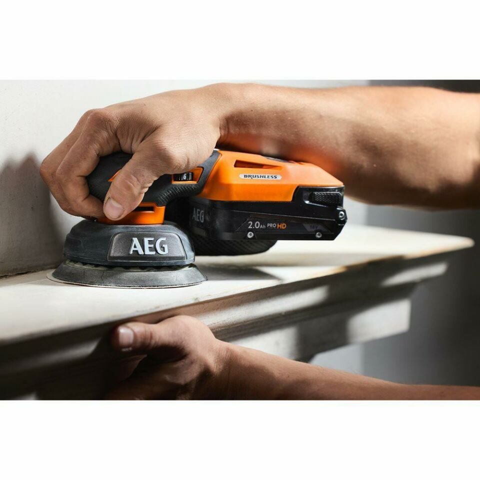 AEG BEX18SBL-125-0 Akülü Titreşim Zımpara Kömürsüz (Akü Dahil Değildir.) (4935498212)