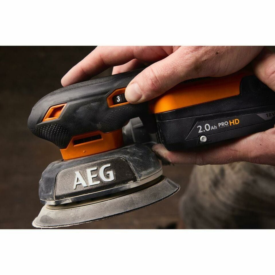 AEG BEX18SBL-125-0 Akülü Titreşim Zımpara Kömürsüz (Akü Dahil Değildir.) (4935498212)