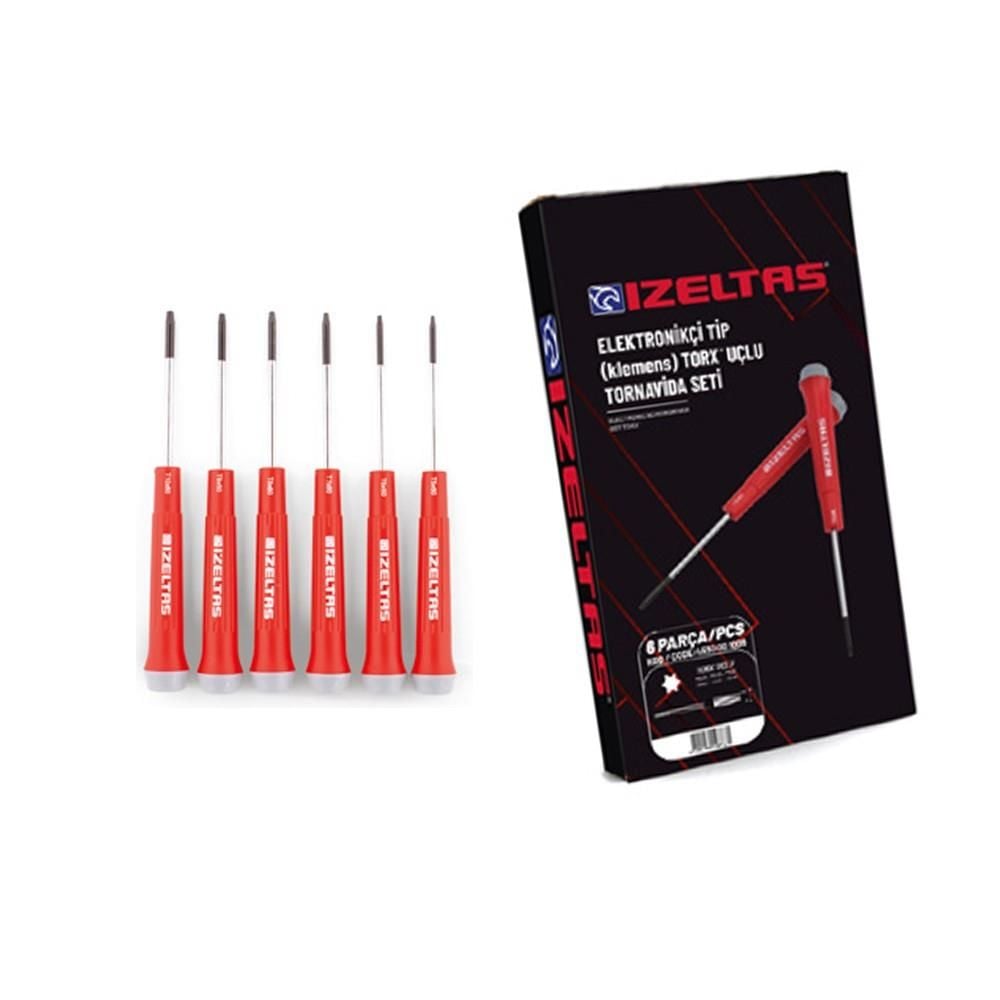 İZELTAŞ Elektronikçi Tip Klemens Torx Uçlu Tornavida Takımı 6 Parça (4530001006)