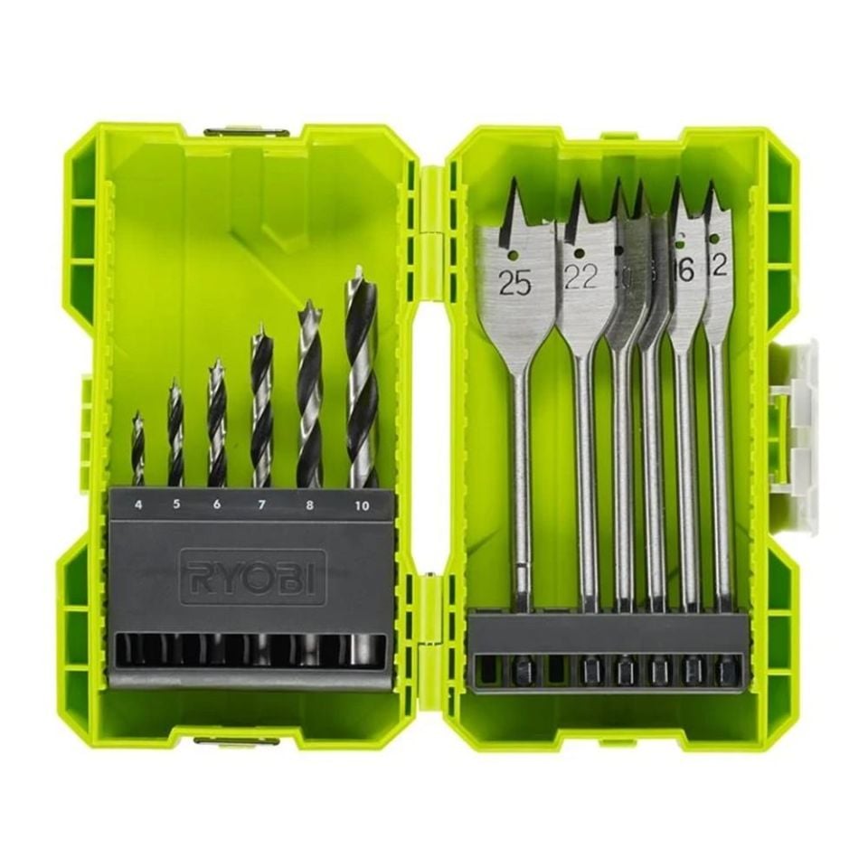 RYOBİ RAK12SWD 12 Parça Ahşap Delme Seti (5132003302)