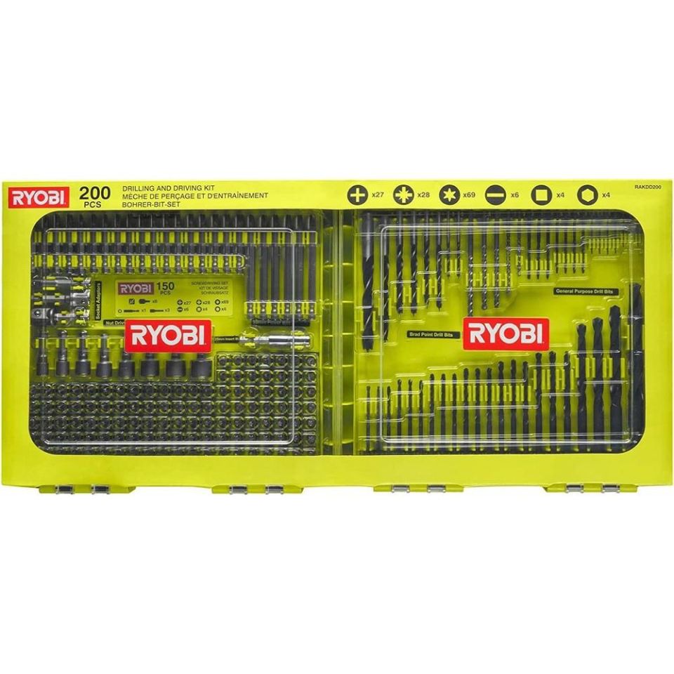RYOBİ RAKDD200 200 Parça Delme ve Vidalama Seti (5132004668)