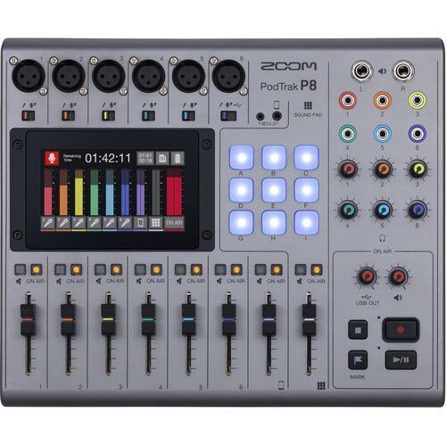 Zoom P8 Protrak 8 Kanal Podcast Mikseri