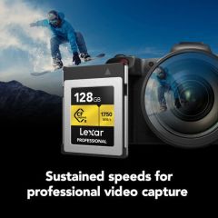 Lexar 128GB Professional CFexpress Type-B Card GOLD Series 1750MB/sn Hafıza Kartı