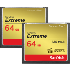 SanDisk 64GB Extreme CompactFlash 120MB/s Hafıza Kartı (2'li Paket)