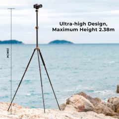K&F Concept T254A8 Monopod Özellikli Tripod (239cm Uzunluk)