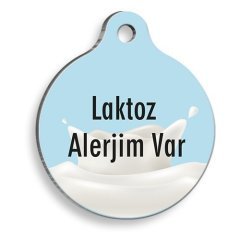 Laktoz Alerjim Var Yuvarlak Kedi ve Köpek Künyesi