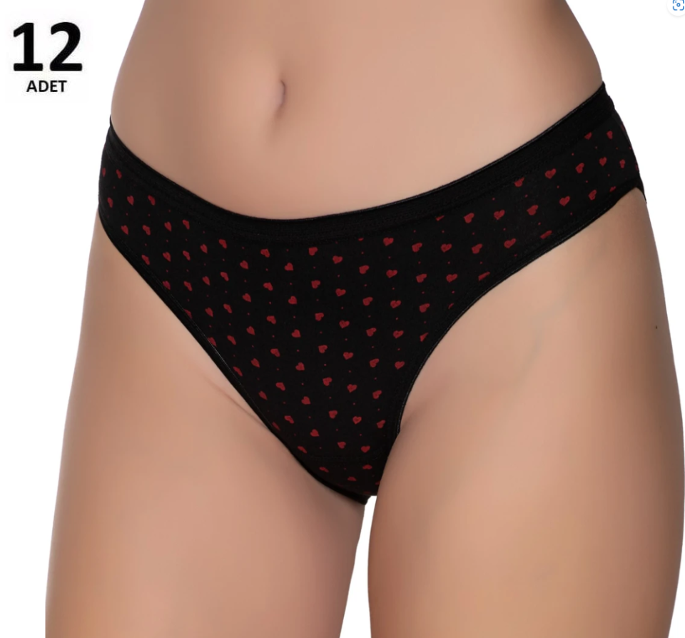 Sedef Yıldızı Kadın Likralı  Bikini 12'li 1065/5