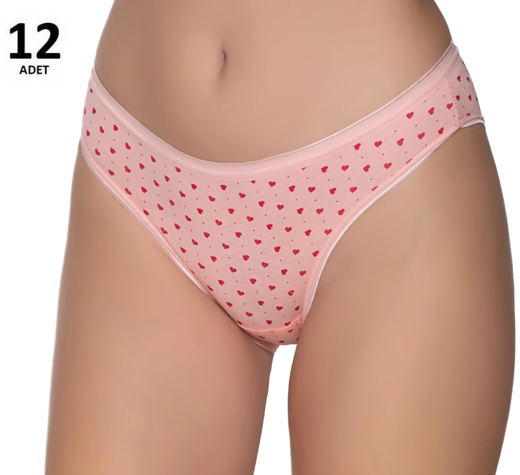 Sedef Yıldızı Kadın Likralı  Bikini 12'li 1065/5