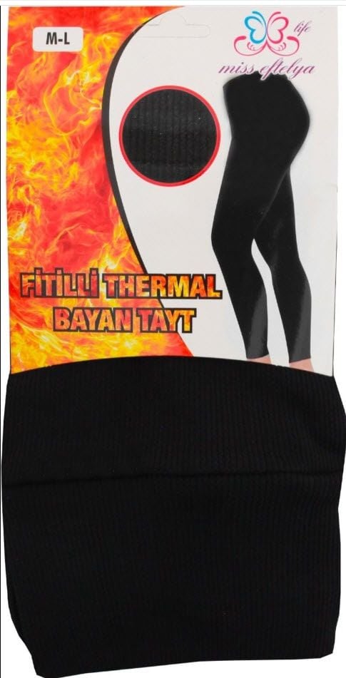 Miss Eftelya Fitilli Yüksek Bel Kışlık Termal Bayan Tayt