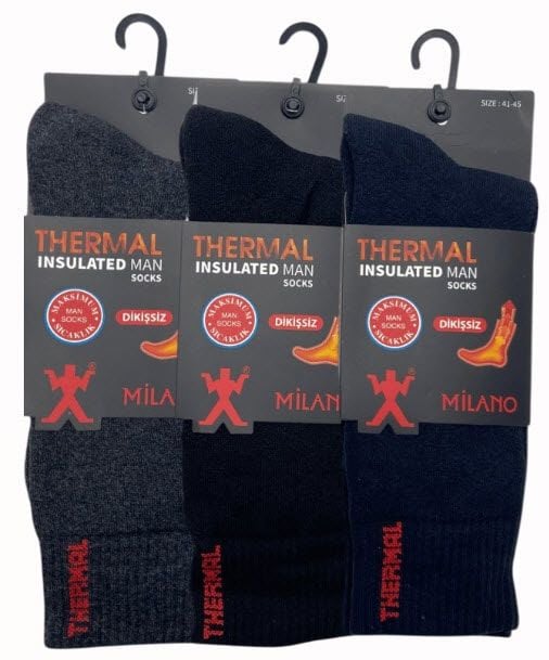 Aldano-Milano Erkek Termal Havlu Çorap 12'li