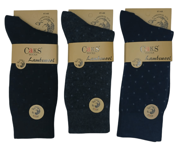 Caks Lambswool Erkek Yün Kışlık Çorap 6'lı