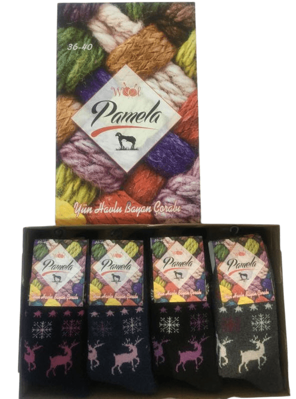 Pamela Yün Havlu Bayan Çorap 12'li