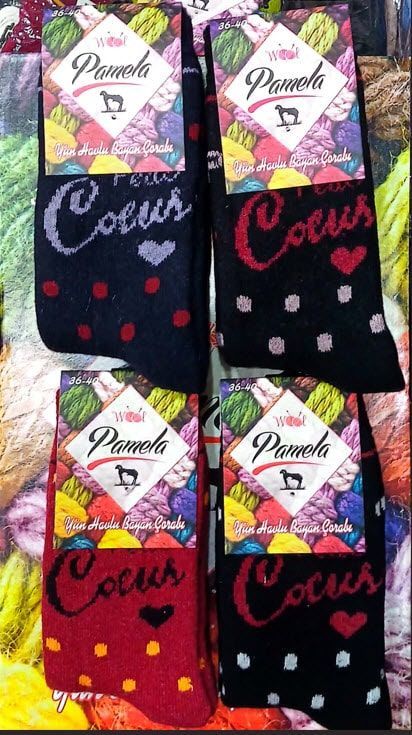 Pamela Yün Havlu Bayan Çorap 12'li