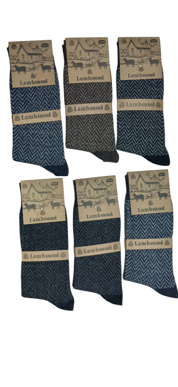 Miss Bella Kışlık Lambswool Yün Erkek Çorap 12'li