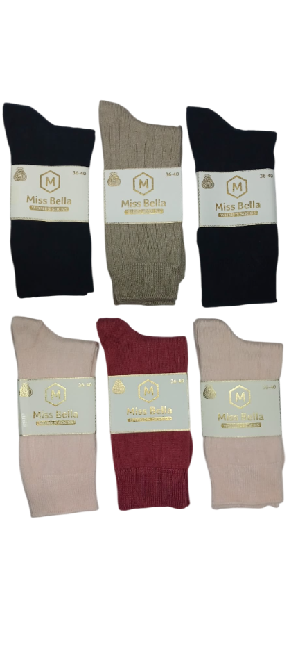 Miss Bella Bayan Kışlık Yün Çorap 6'lı
