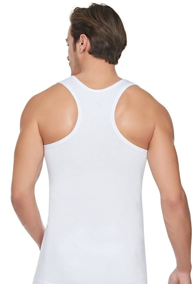 Tutku 0118 Erkek Ribana Spor (Rambo) Atlet Siyah/Beyaz/Gri