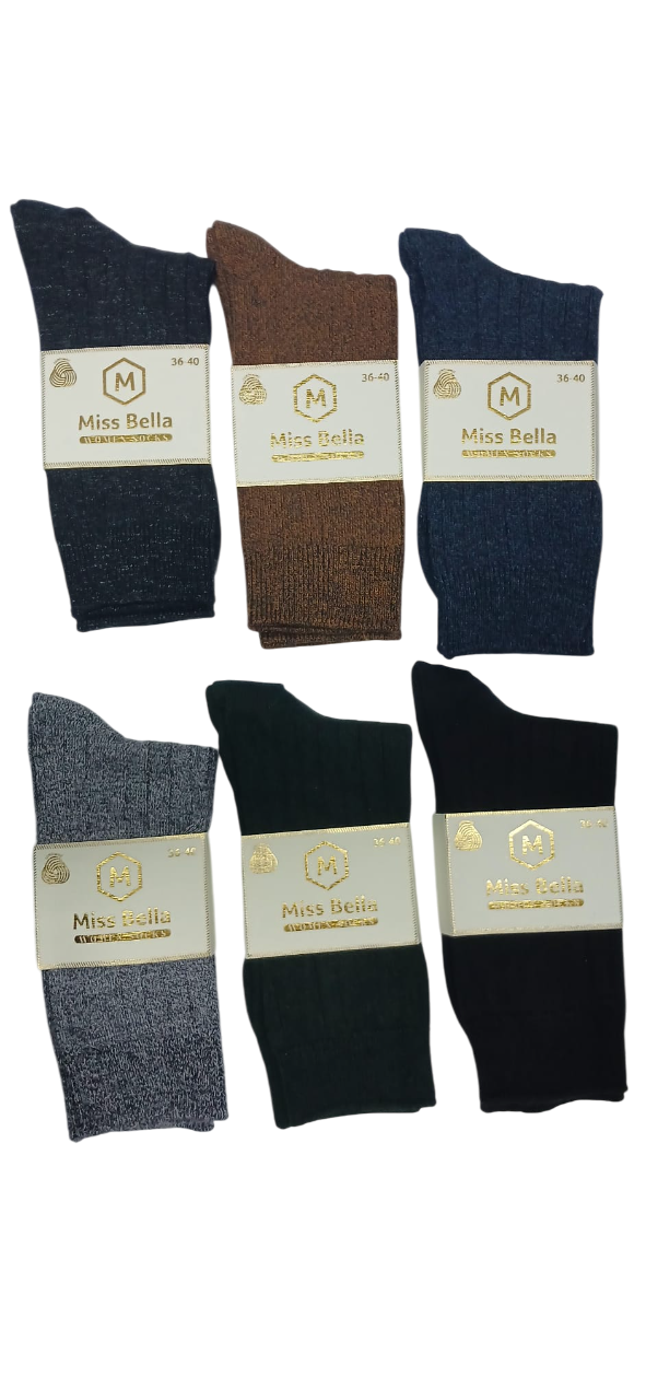 Miss Bella Bayan Kışlık Yün Çorap 12'li