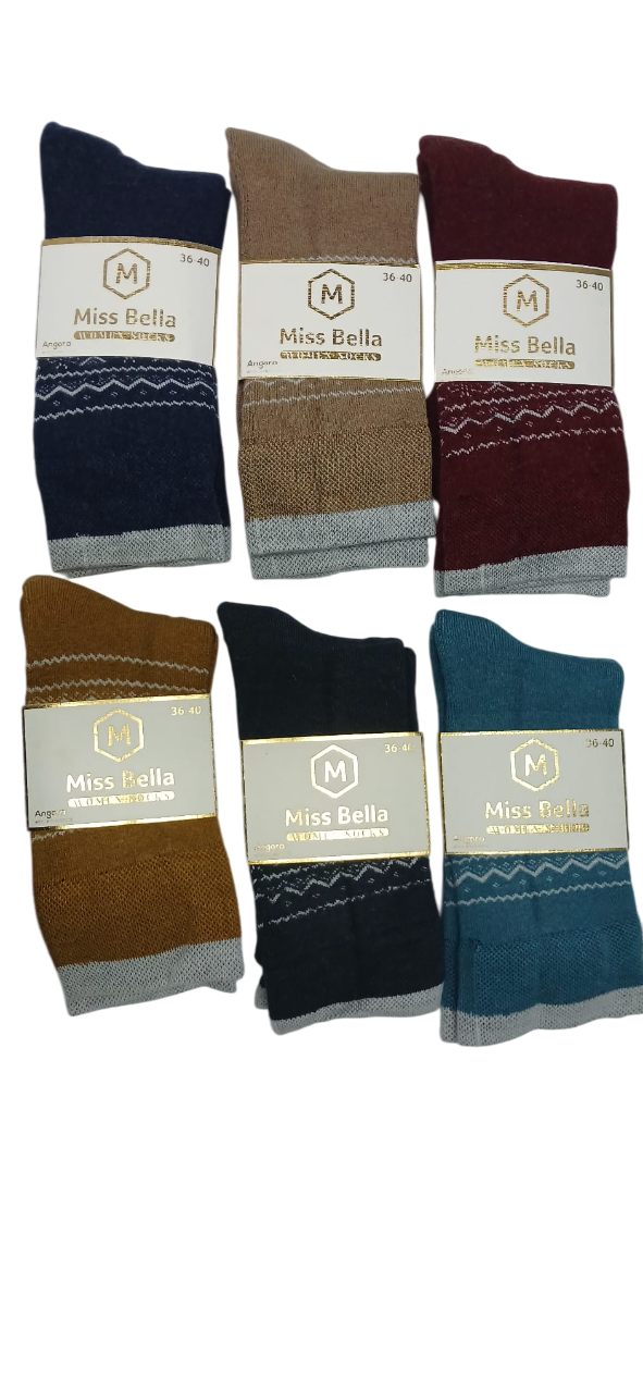 Miss Bella Bayan Angora Kışlık Yün Çorap 6'lı