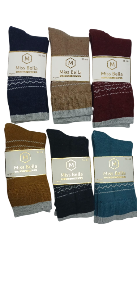 Miss Bella Bayan Angora Kışlık Yün Çorap 6'lı