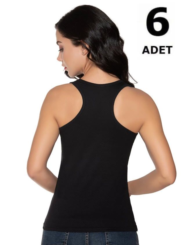 Gümüş Kadın Likralı Sporcu Atlet Beyaz/Siyah 6'lı 4030